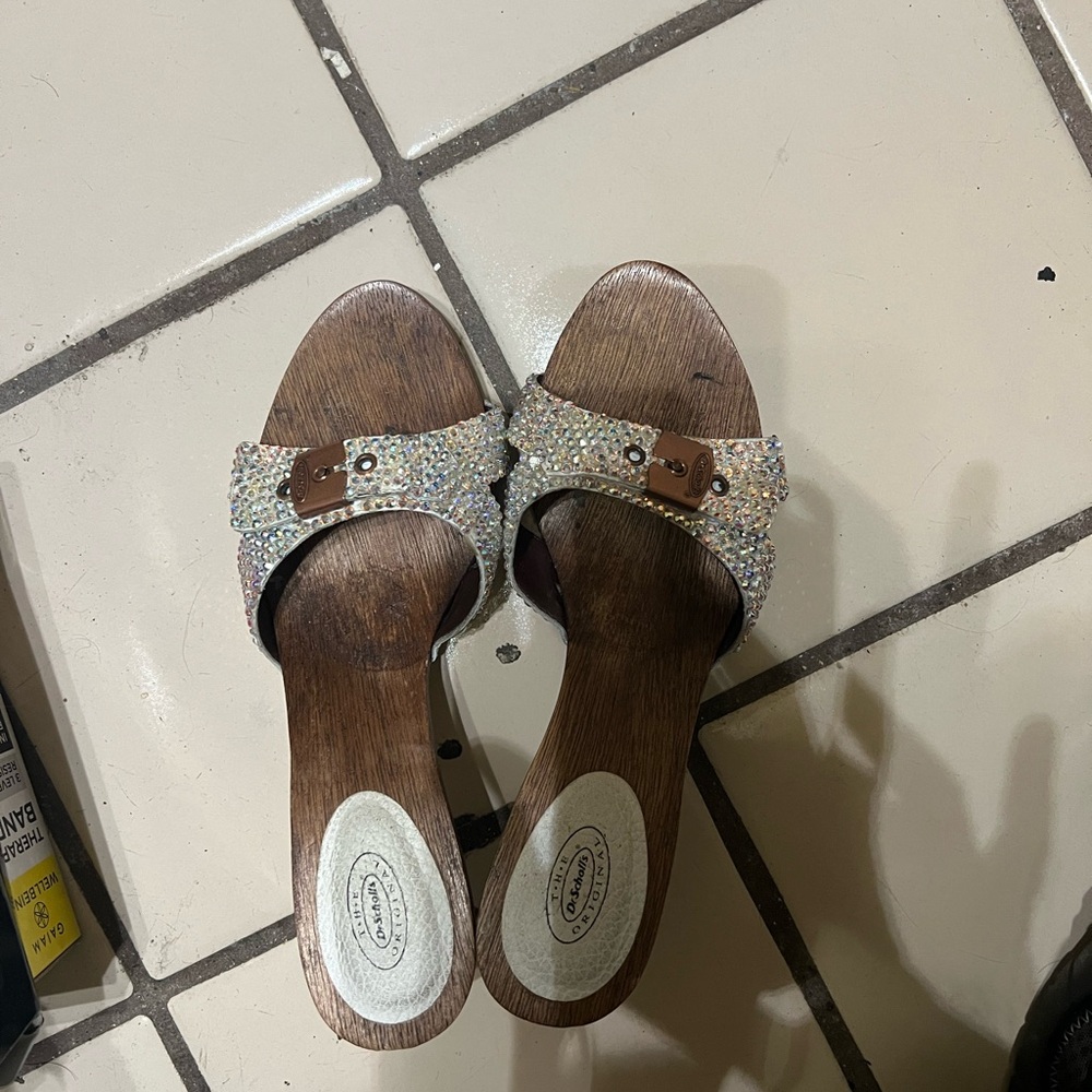 Dr Scholls Rhinestone Heel Sandals
